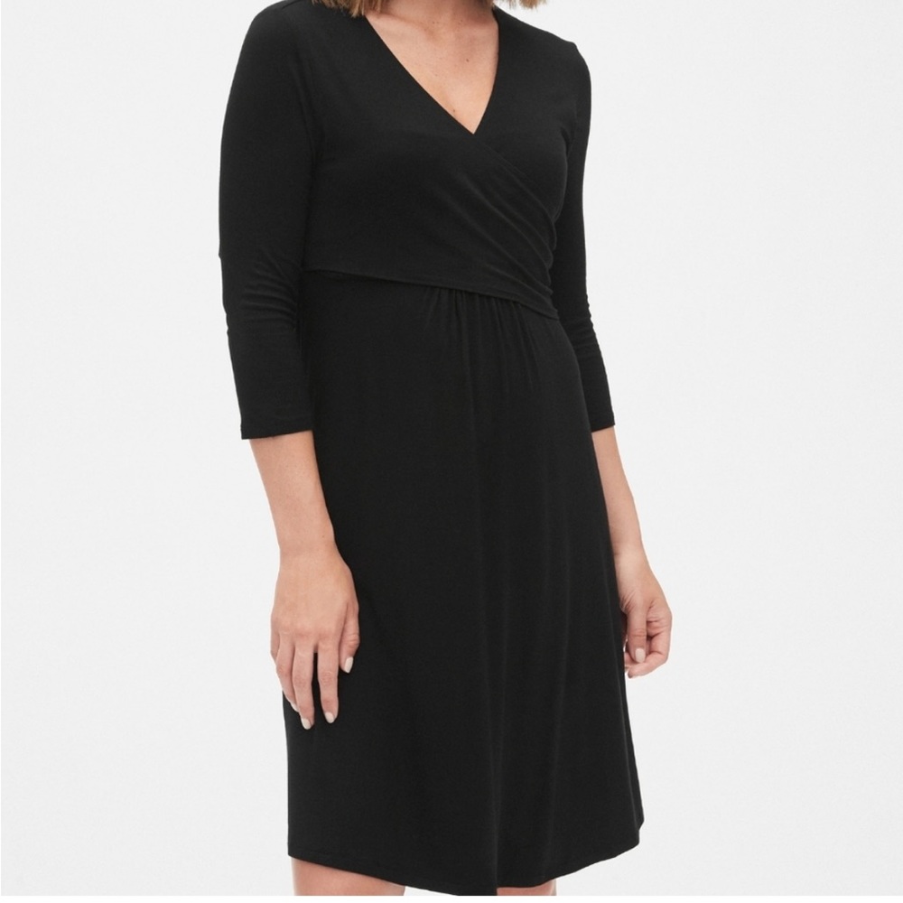 Gap Maternity Black Wrap Dress, XS